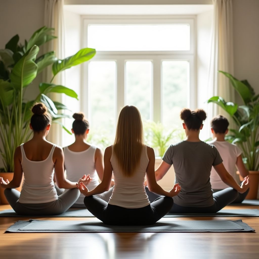 HuzurluYaşam ekibi meditasyon stüdyosunda